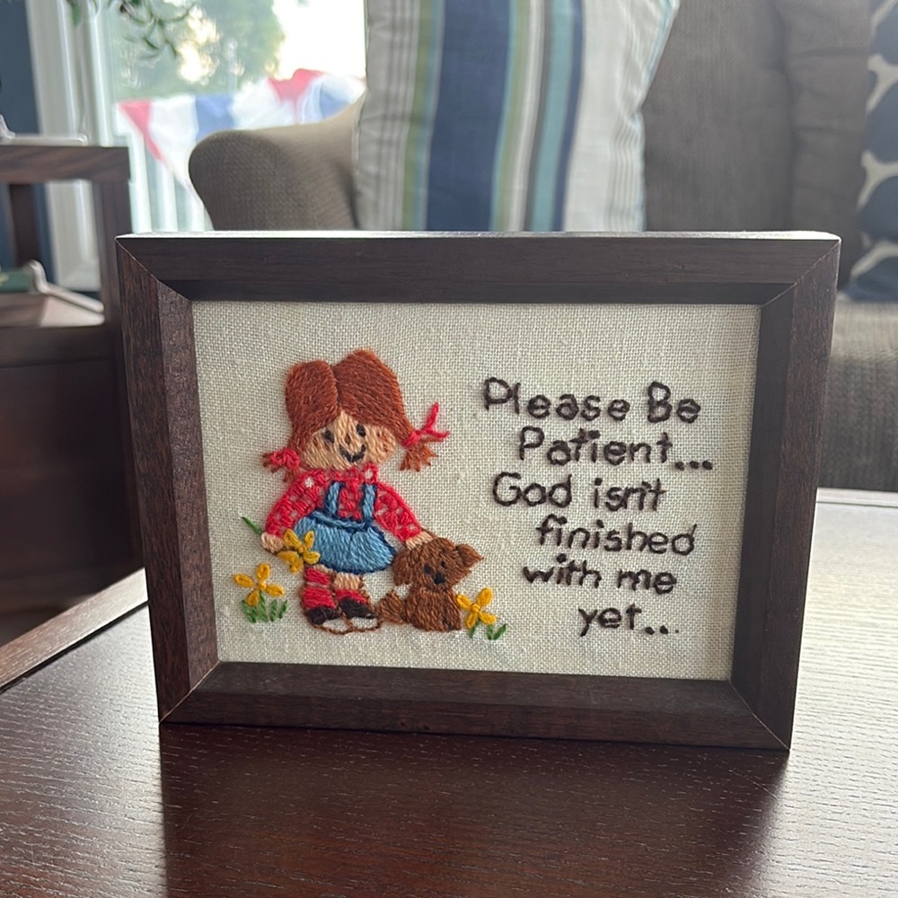 Handmade needlepoint picture